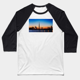 Dubai Skyline (Night) Baseball T-Shirt